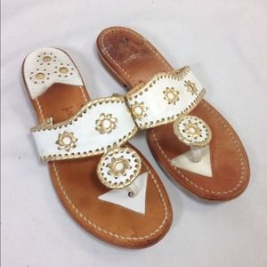 🚫Sold🚫Gold and white Jack Rogers sandals