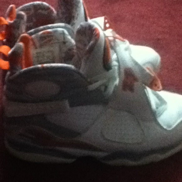 Orange stealth air jordans 8s
