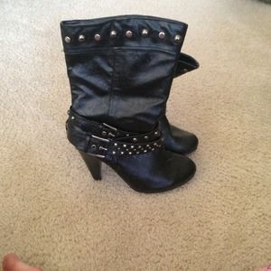Black stud boots