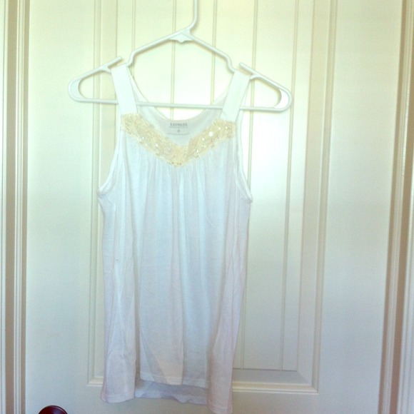 White sequin Express top