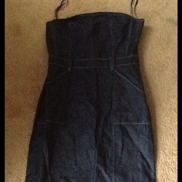 Strapless denim dress