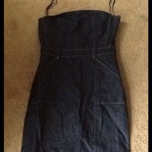 Strapless denim dress