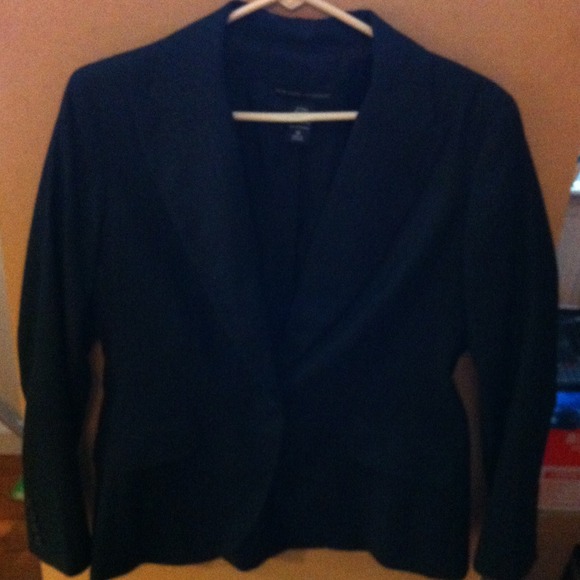 Blue striped jacket.