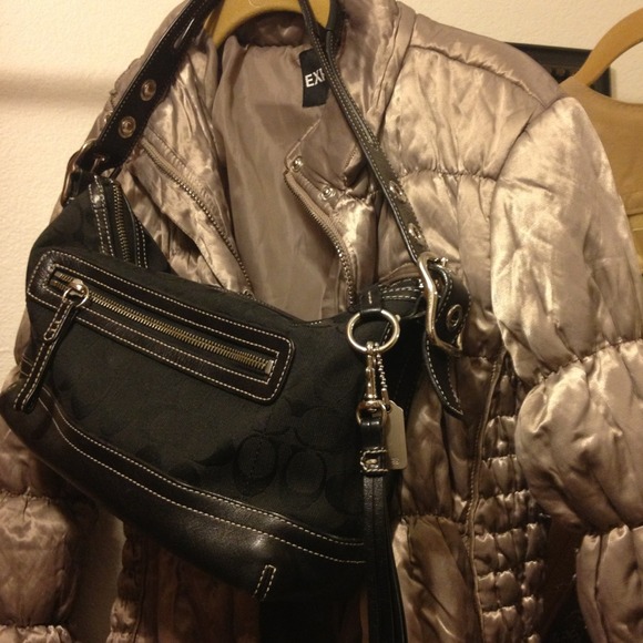 "SOLD LOCALLY" Black signature coach handbag