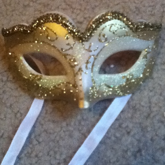 Gold And White Mascarade Mask