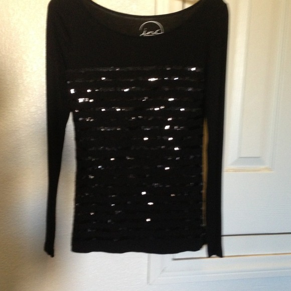 INC cotton sequin cotton long sleeve small