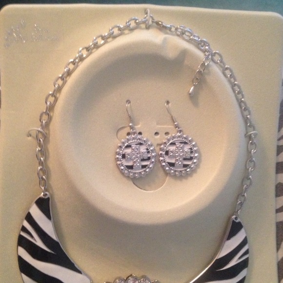 Zebra necklace an earring set !