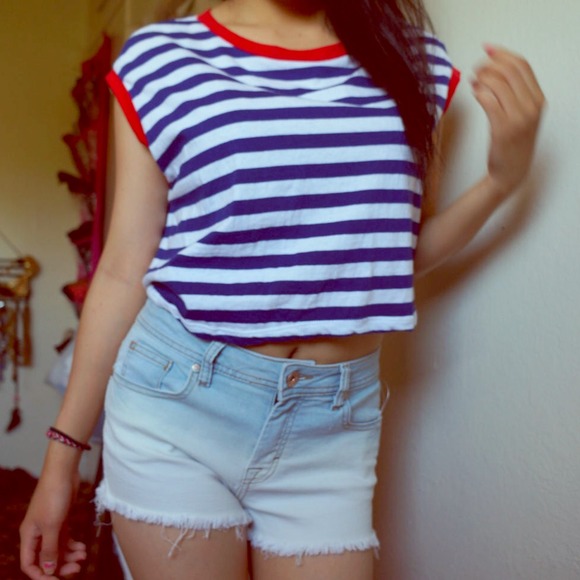 Forever 21 Tops - 🌷🌷Reserved!! 🌷🌷Stripe crop top REDUCED