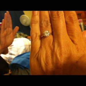 14kt white gold w/ CZ stone ..