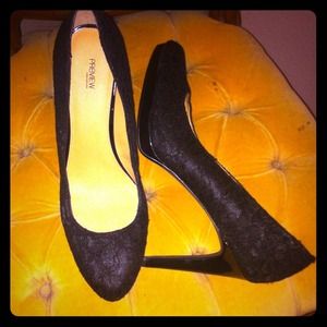 Beautiful Black Lace Evening Heels.