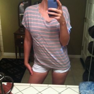 Comfy grey and pink striped shirt