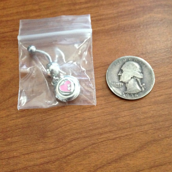 New Unique Pink 💖 Heart Locket Navel Belly  Ring - Picture 4 of 4