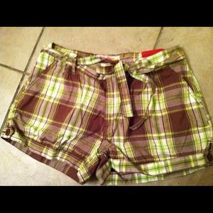 Brown and lime green shorts