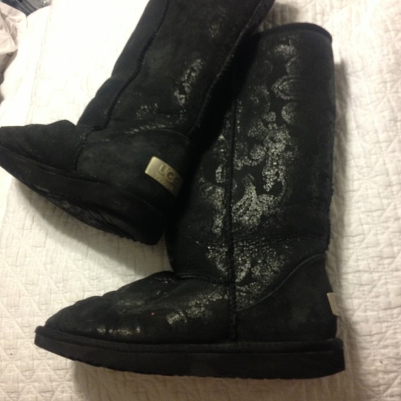 Black baroque Ugg boots