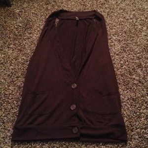 Brown button up vest