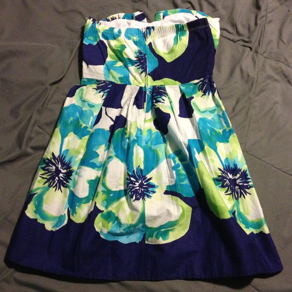 Strapless flowered print dress - Picture 2 of 2