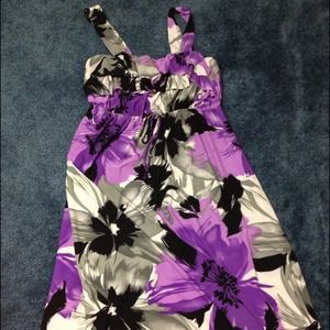 Black and purple floral maxi