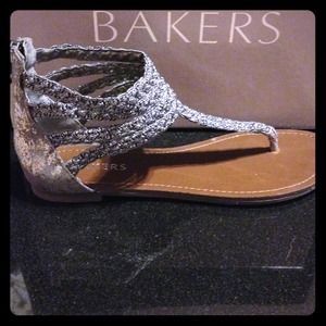 Bliss pewter Baker's sandals