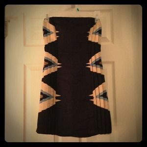 ✨Navy Abstract Print Strapless Dress✨