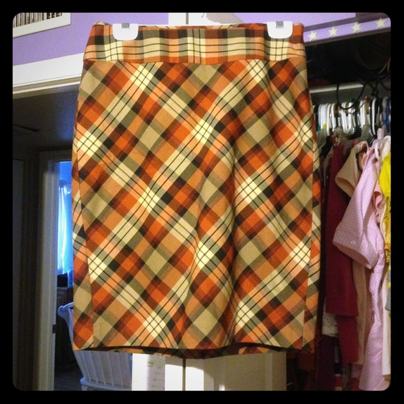 The Limited plaid pencil skirt