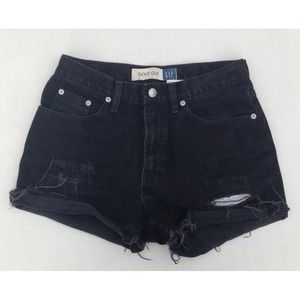 High-Waisted Black Cutoff Shorts