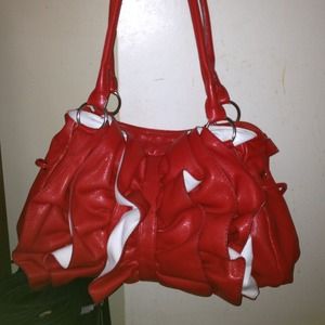Adorable red ruffle bag
