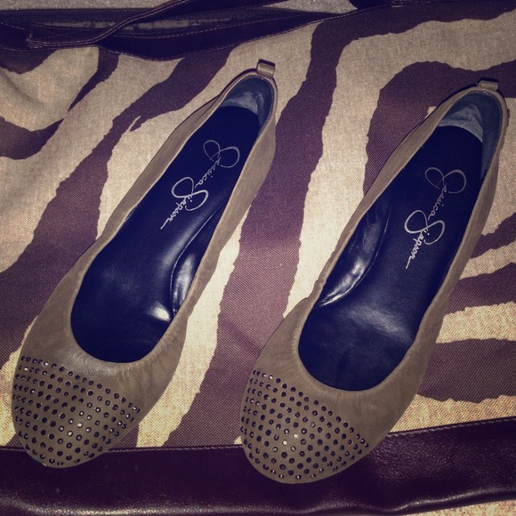 Jessica Simpson Studded Brown Flats