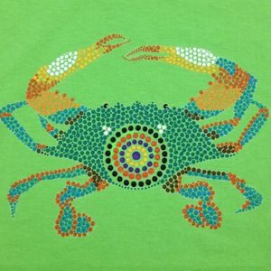 Hand-painted t-shirts. New design, the crab.
