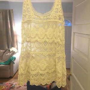 Longer crocheted/lace top