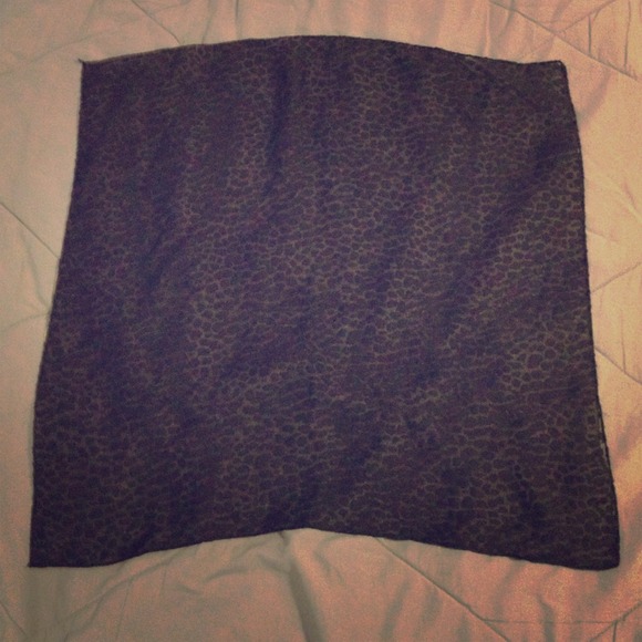 Black sheer print scarf