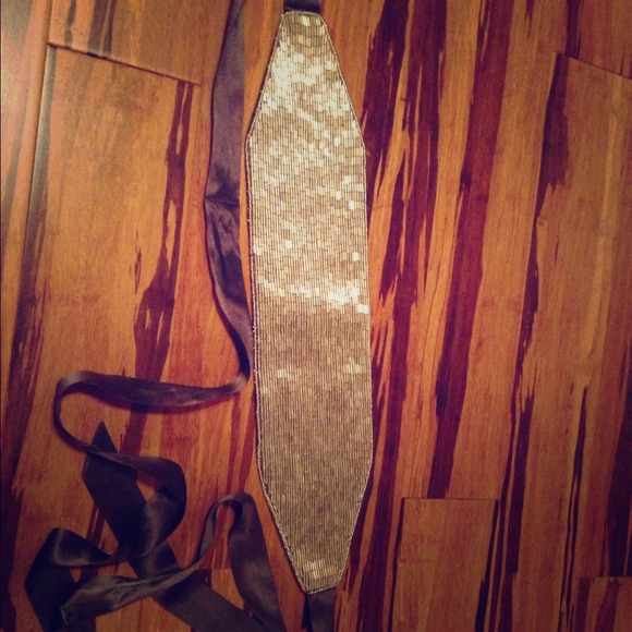 REDUCED Banana Republic Grey Silk and Bead Belt