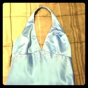 Reduced!!!! Blue halter flashy dress!