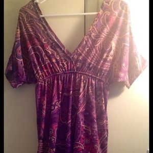 Stamped fuchsia dress