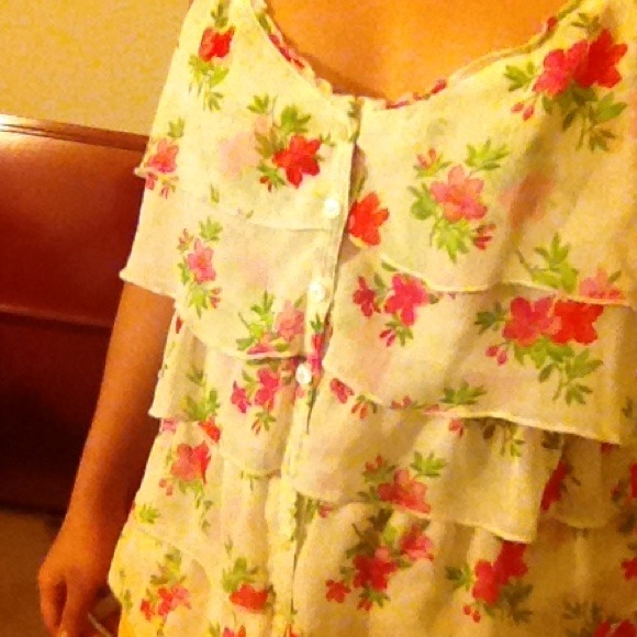 Floral Ruffle Tank Top