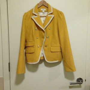 Yellow blazer with white piping
