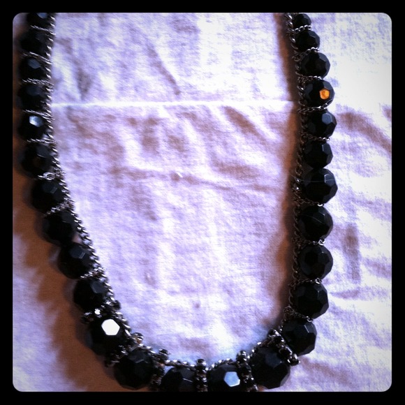 Black and silver Express necklace