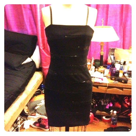 Little black sequin cocktail dress