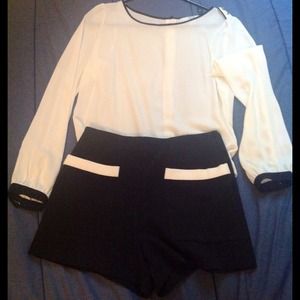Black and white short and blouse