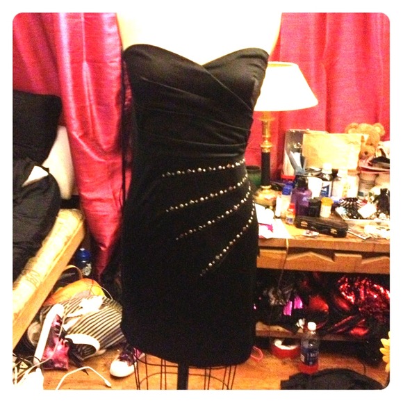 Punk black evening dress with studs!