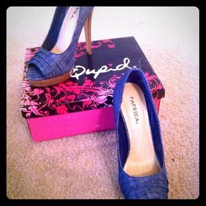 Jeans open toe pump