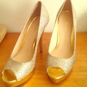 Glitter and Gold Platform Stilettos