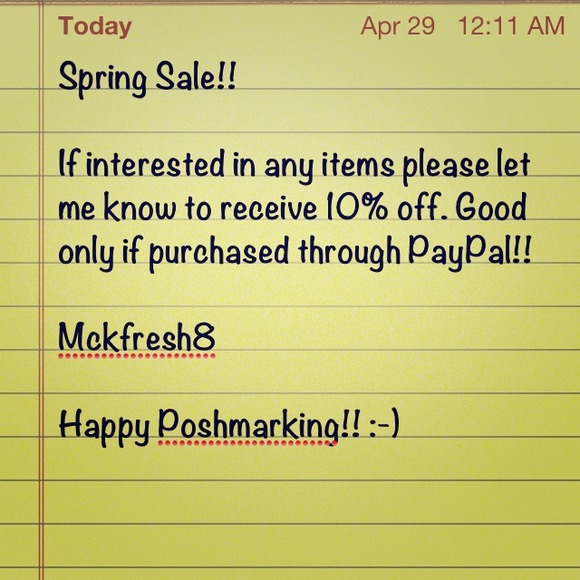 Spring Sale 10% off!!!! :-)