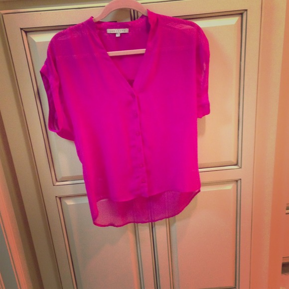 Fuchsia sheer top XS