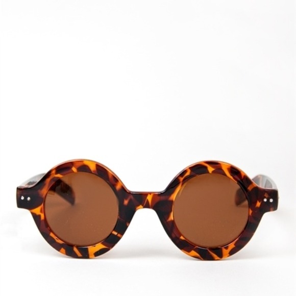 Brown Tortoise Round Sunglasses
