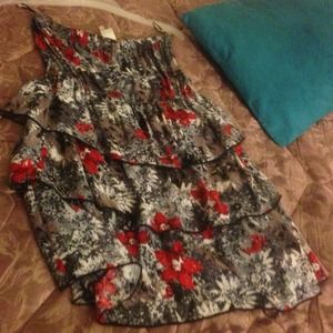 Strapless floral dress