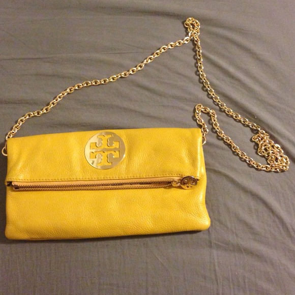 Tory Burch inspired yellow clutch - not authentic