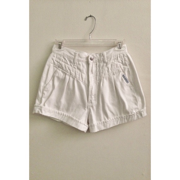 White Vintage High Waisted Shorts