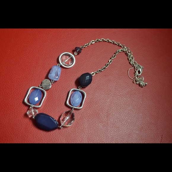 Blue beaded necklace