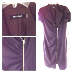 💥REDUCED💥 Ellen Tracy Zip Front Dress, Chocolate