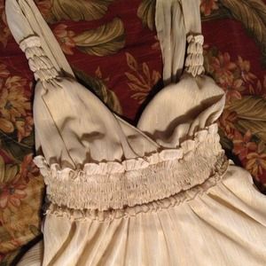 Shimmery SUMMER Taupe Top sz 7/8 Junior/Ladies